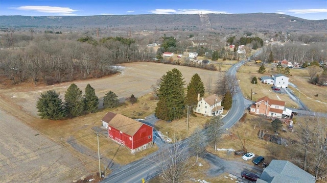 drone / aerial view with a mountain view