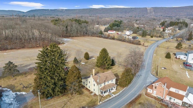 drone / aerial view with a mountain view