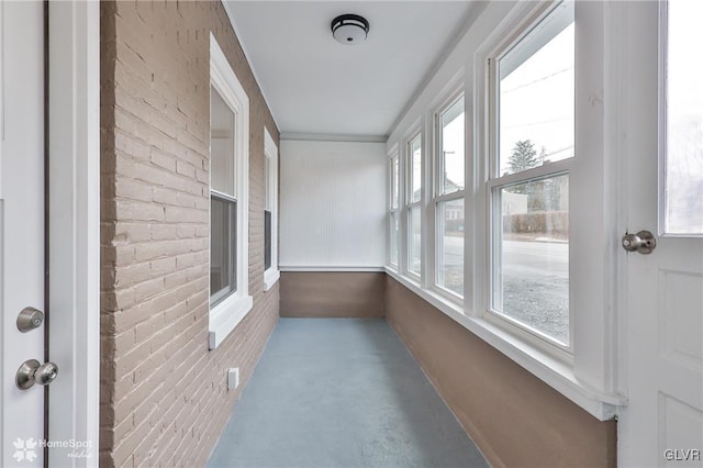 view of unfurnished sunroom