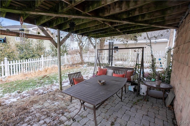 view of patio with a jacuzzi