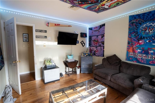 living room featuring hardwood / wood-style flooring