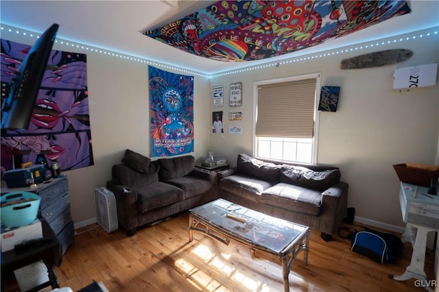 living room featuring hardwood / wood-style floors