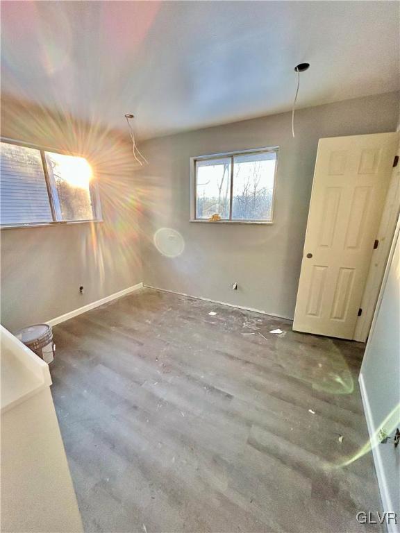 spare room with wood-type flooring