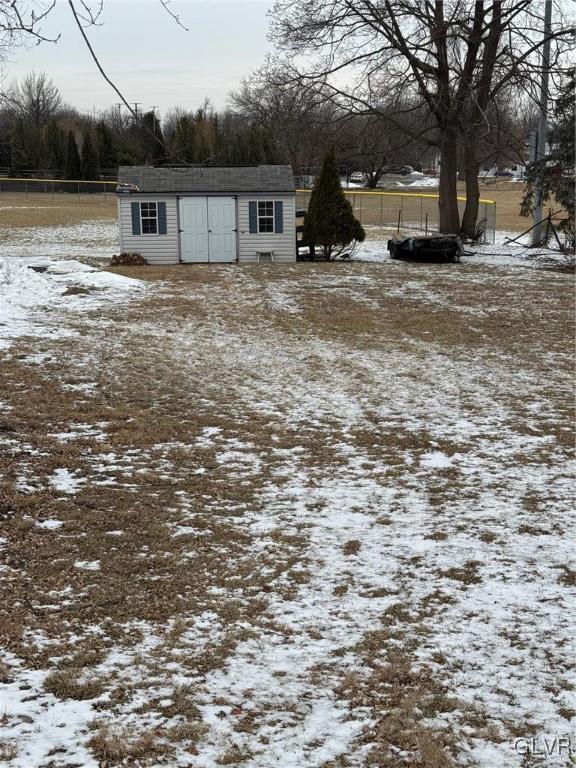 view of snow covered structure