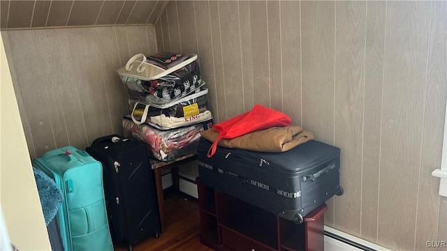 storage room featuring baseboard heating