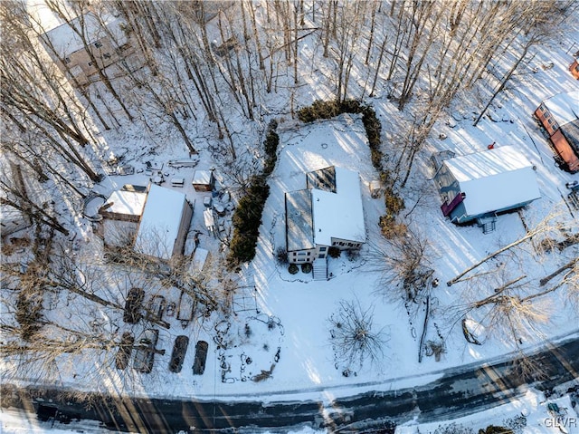 view of snowy aerial view