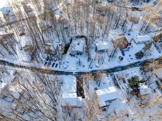 view of snowy aerial view