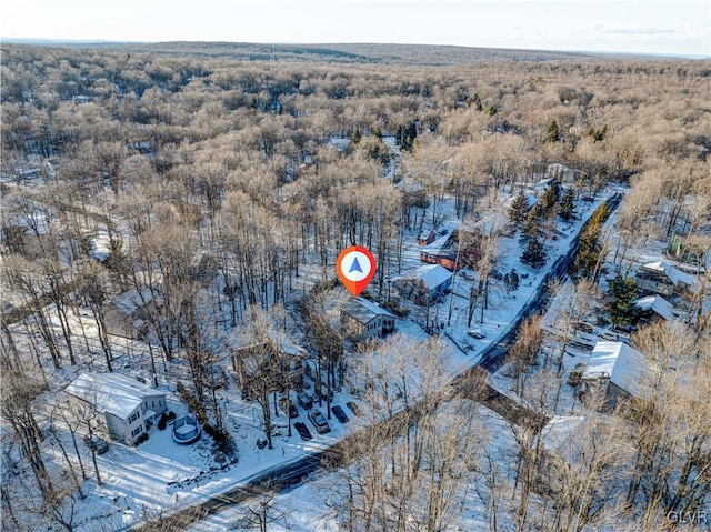 view of snowy aerial view