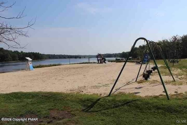 view of community featuring a water view