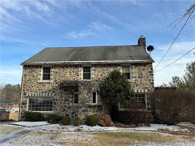 view of snow covered exterior