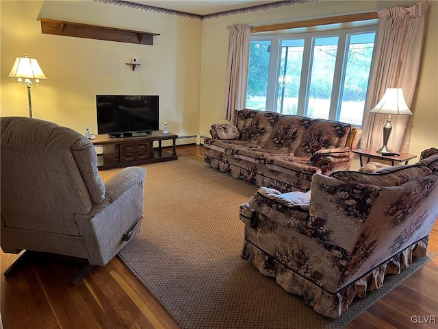 living room featuring hardwood / wood-style flooring