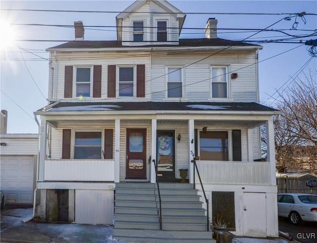 view of front facade featuring a porch