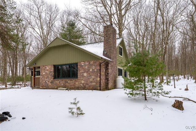 view of snowy exterior