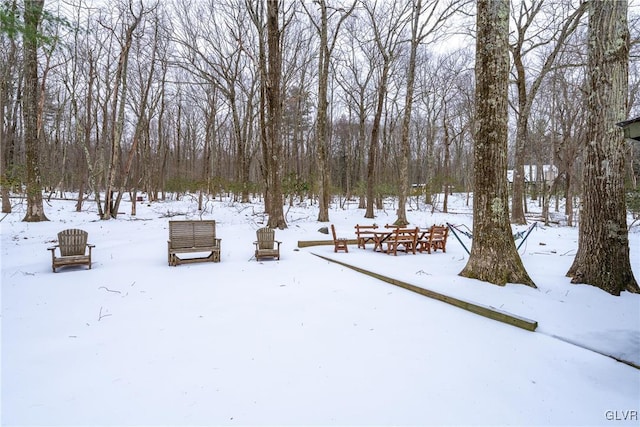 view of snowy yard