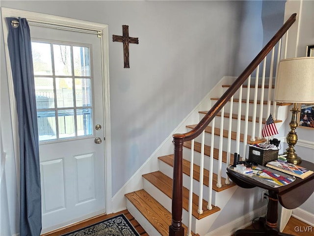 doorway featuring hardwood / wood-style floors