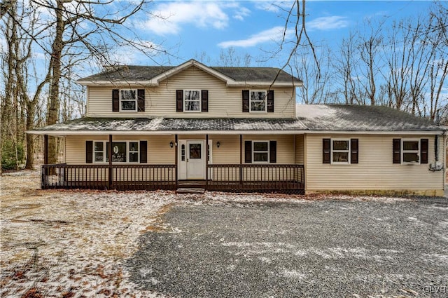 view of front of home with covered porch