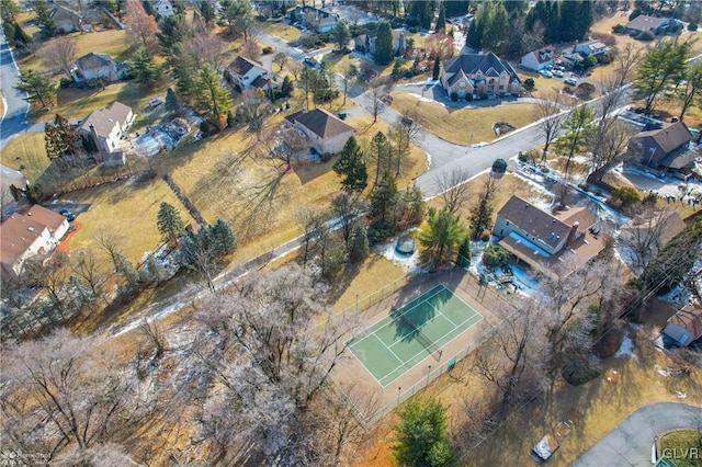 aerial view with a residential view