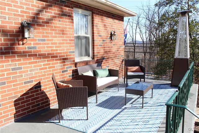 exterior space with an outdoor living space