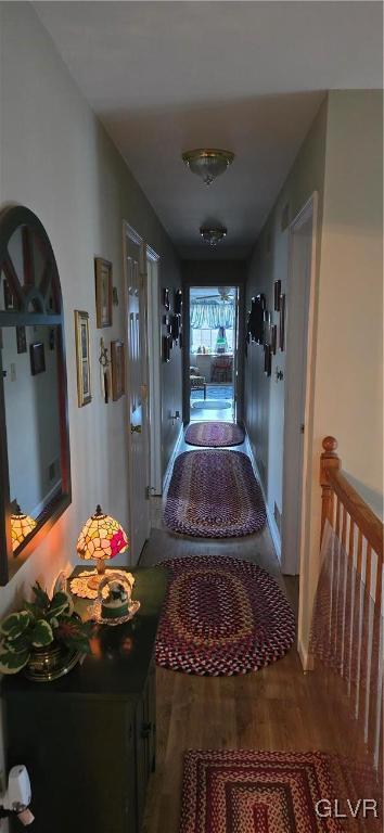 corridor with wood finished floors