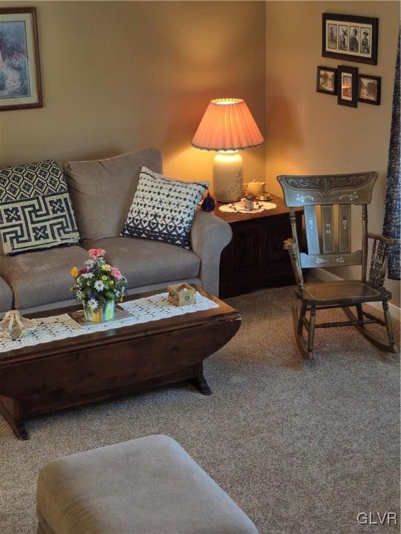 living room with carpet