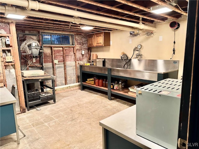 kitchen featuring light countertops