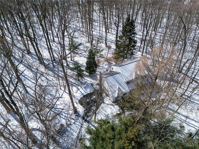 view of snowy aerial view