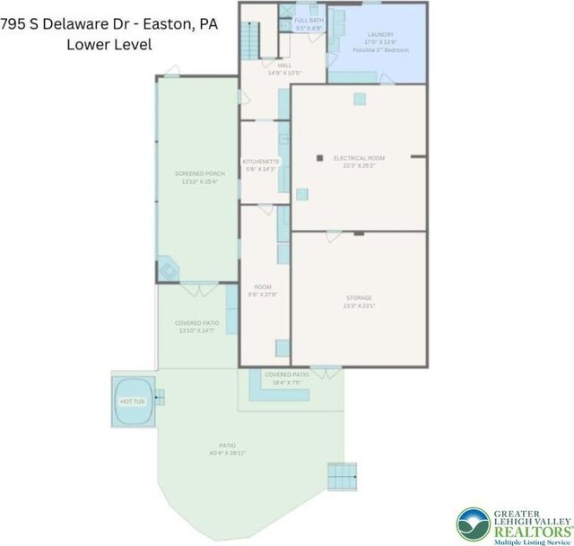 795 S Delaware Dr, Williams Twp, PA 18042 - room layout