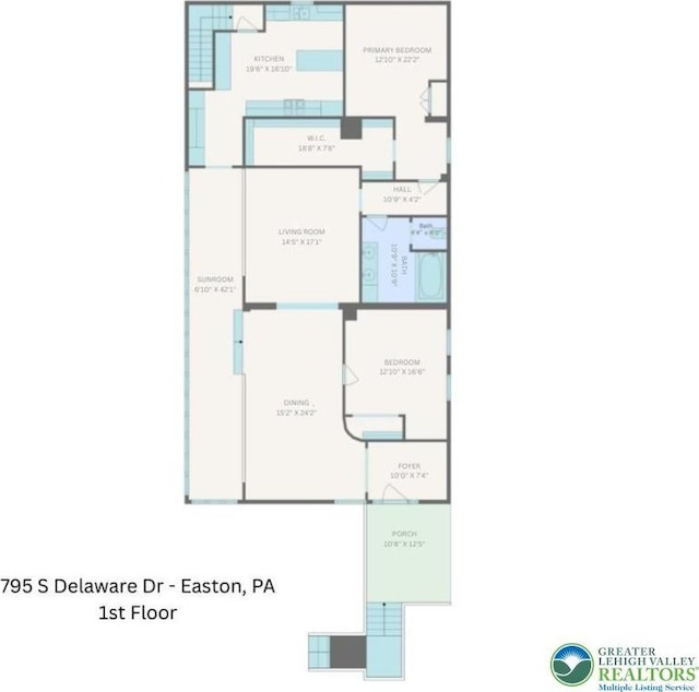 795 S Delaware Dr, Williams Twp, PA 18042 - room layout