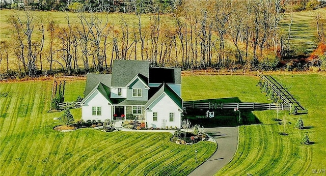 bird's eye view featuring a rural view