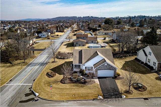 drone / aerial view with a residential view