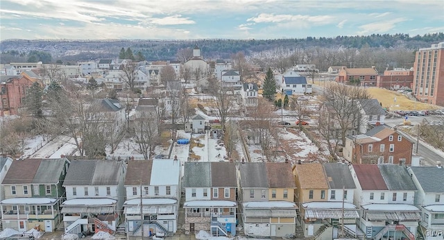 aerial view with a residential view