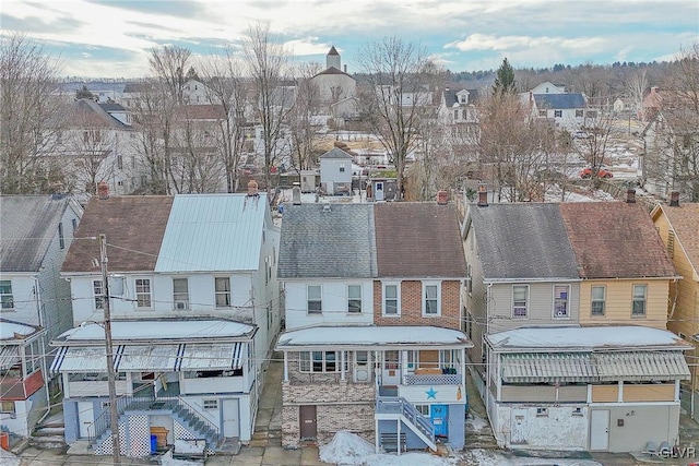 aerial view with a residential view