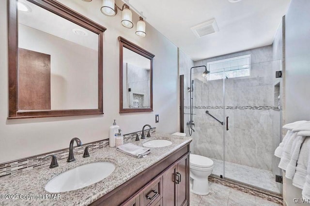 134 Moseywood Rd, Kidder Township S, PA 18624 - full bath with toilet, a sink, double vanity, and a shower stall