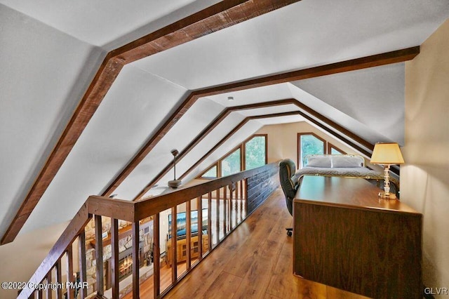 134 Moseywood Rd, Kidder Township S, PA 18624 - office with vaulted ceiling with beams and hardwood / wood-style floors
