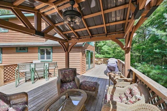 134 Moseywood Rd, Kidder Township S, PA 18624 - deck featuring outdoor dining space and a ceiling fan