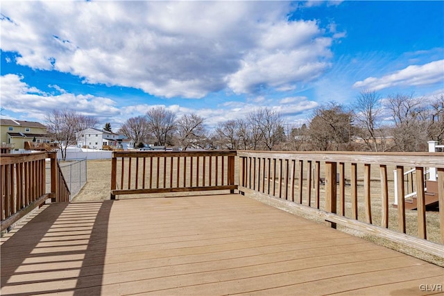 deck featuring a residential view