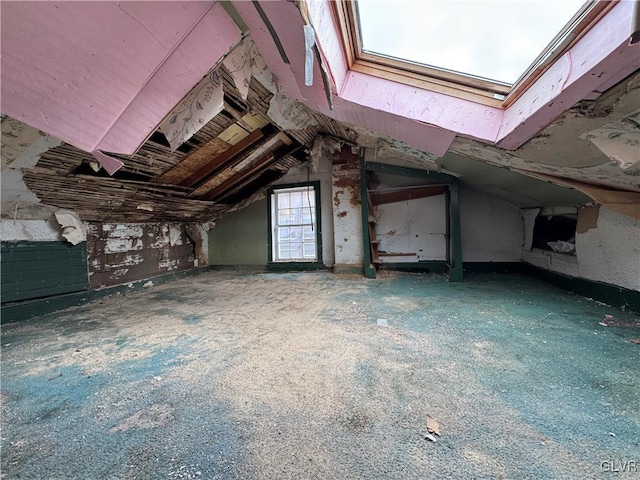 view of unfinished attic