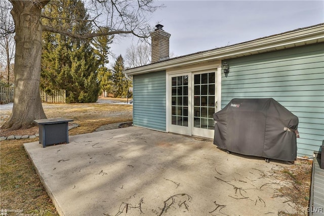 view of patio / terrace with a grill