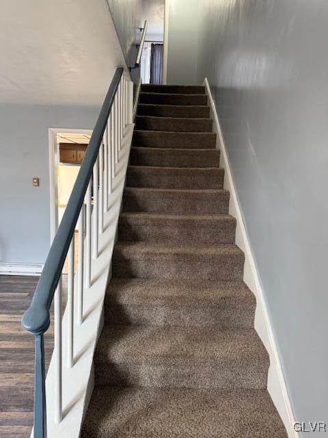 stairs with baseboards