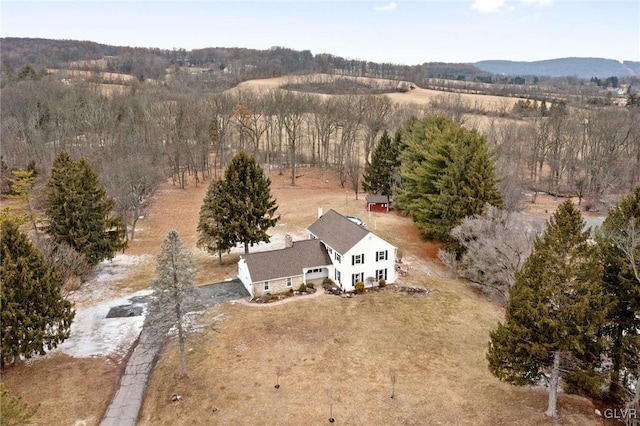 aerial view featuring a rural view