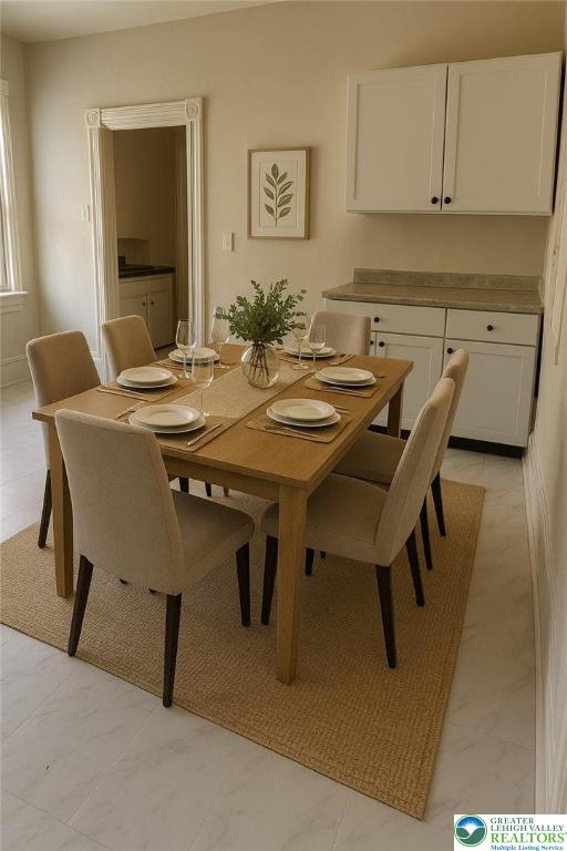 253 N 2nd, Lehighton Boro, PA 18235 - dining space featuring light marble finish flooring
