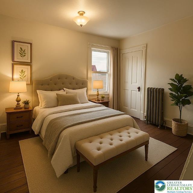 253 N 2nd, Lehighton Boro, PA 18235 - bedroom featuring radiator and dark wood-style flooring