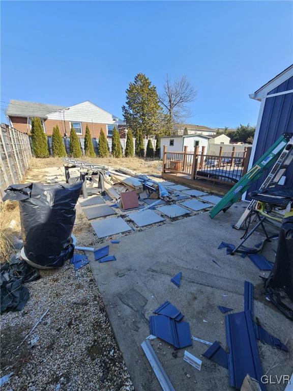 view of yard with a patio and fence