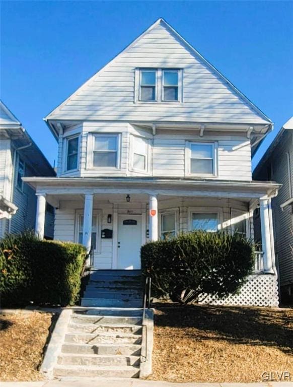 view of front of home with covered porch