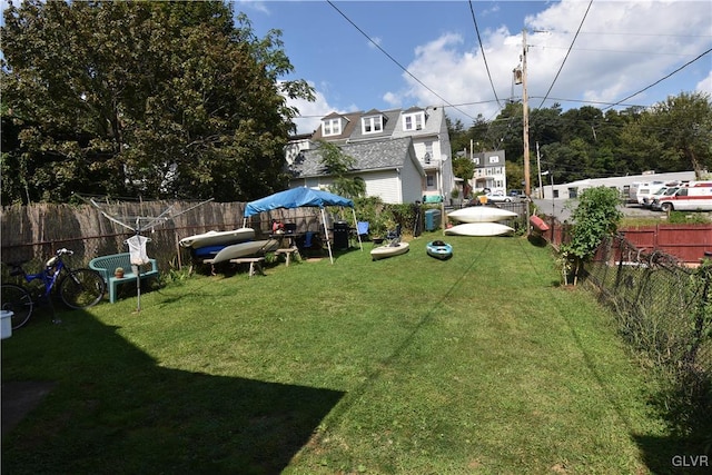 view of yard featuring a fenced backyard