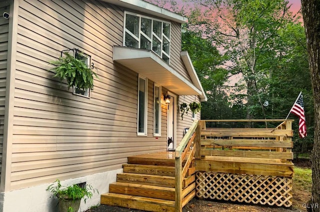 view of property exterior with crawl space