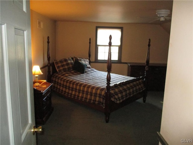 bedroom featuring visible vents