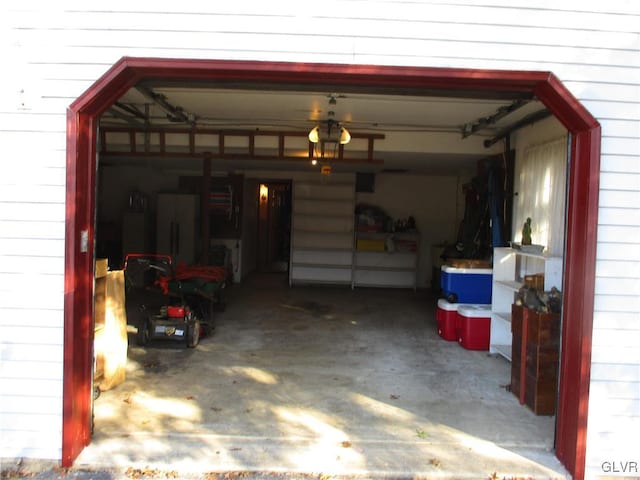 view of garage