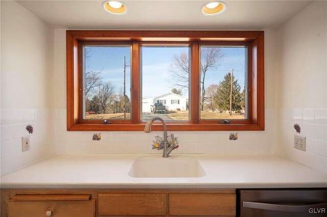 bathroom with vanity and recessed lighting