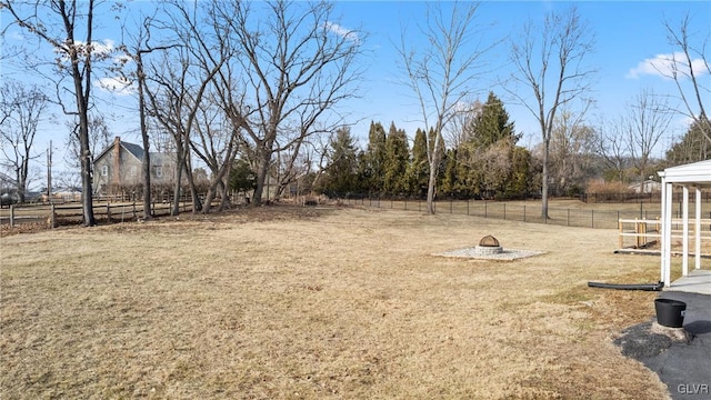 view of yard featuring fence